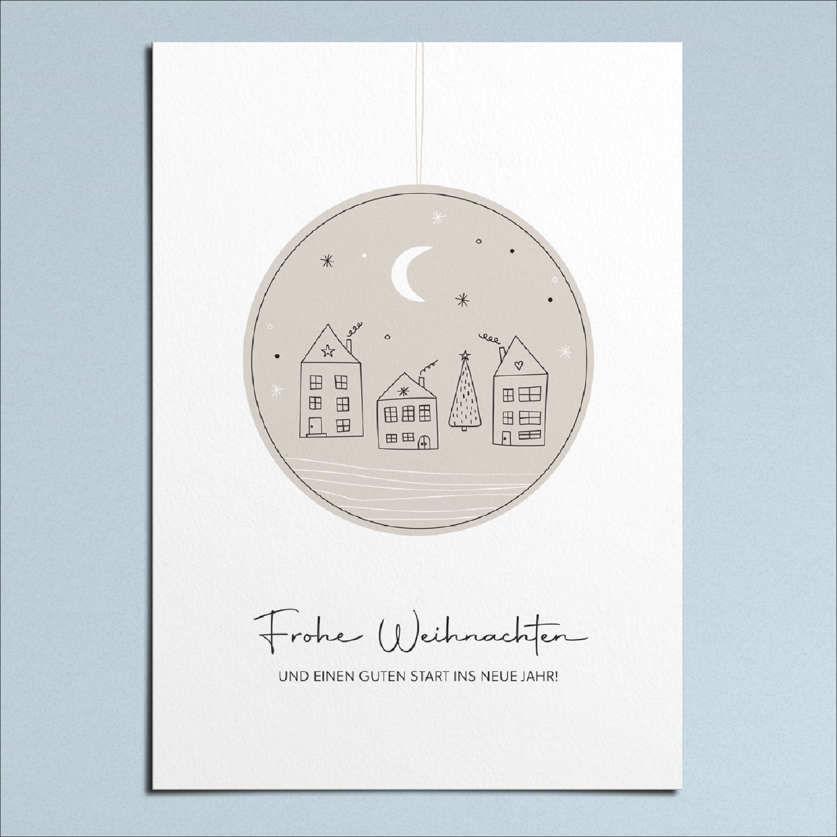 Letterpresso Weihnachtskarte Bauhaus