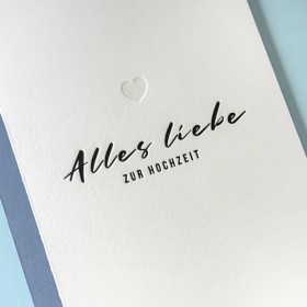 Hochzeitsgruß mit Herz - KLAPPKARTE MIT BRIEFHÜLLE NEW BLUE