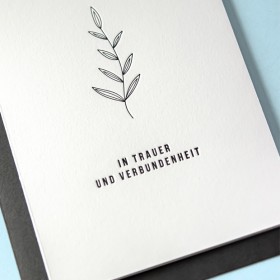 Trauerkarte Pflanze - KLAPPKARTE MIT BRIEFHÜLLE DARK GREY