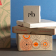 Schachteln mit Eckenheftung white & raw