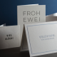 Klappkarten Letterpress white & light